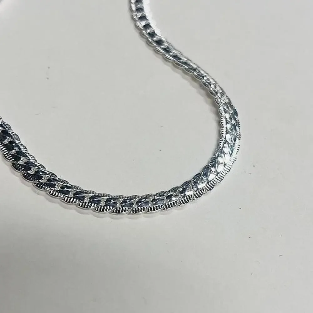 Y2k vintage silver flat chain